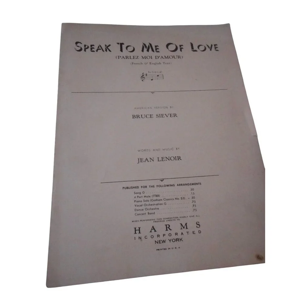 Parlez Moi D Amour Speak To Me Of Love Vintage Sheet Music c 1930 French English